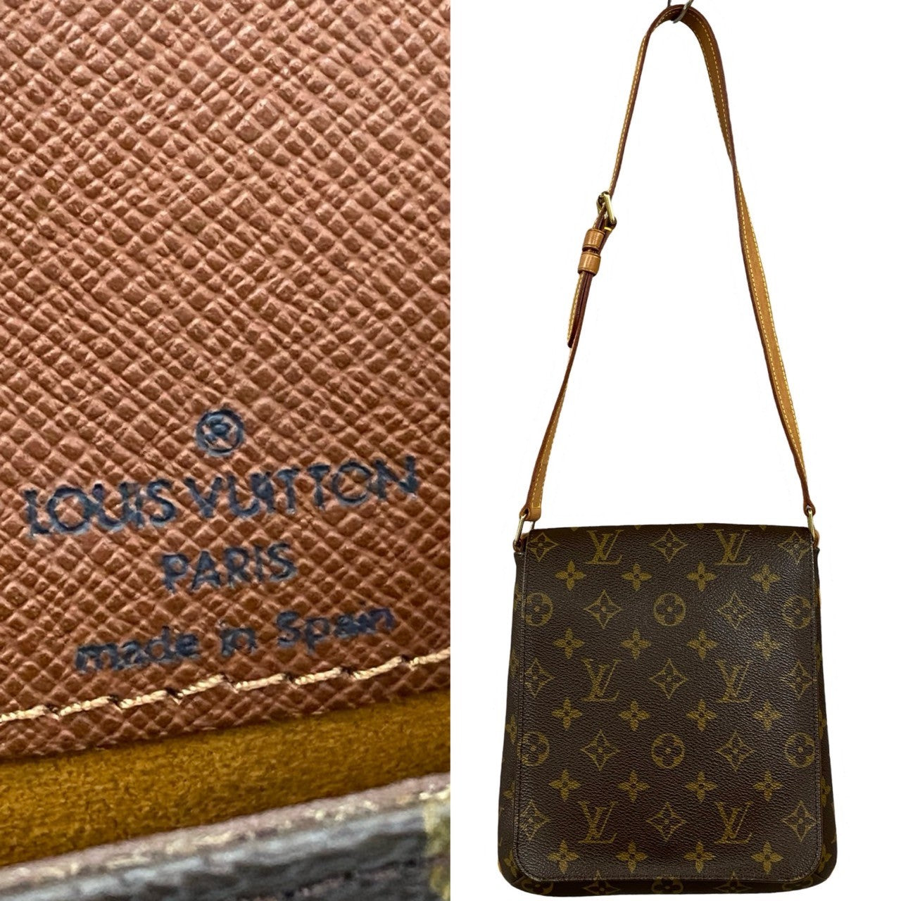 LOUIS VUITTON Shoulder Bag M51258 Leather, PVC Brown Monogram Musette Salsa Women