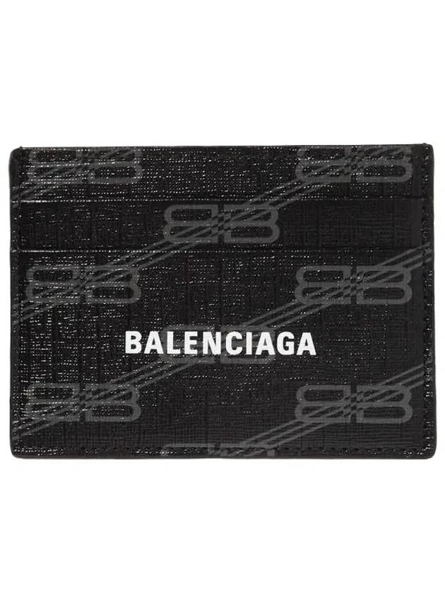 Luxury Balenciaga Trending 2026 BB Monogram Card Wallet Black