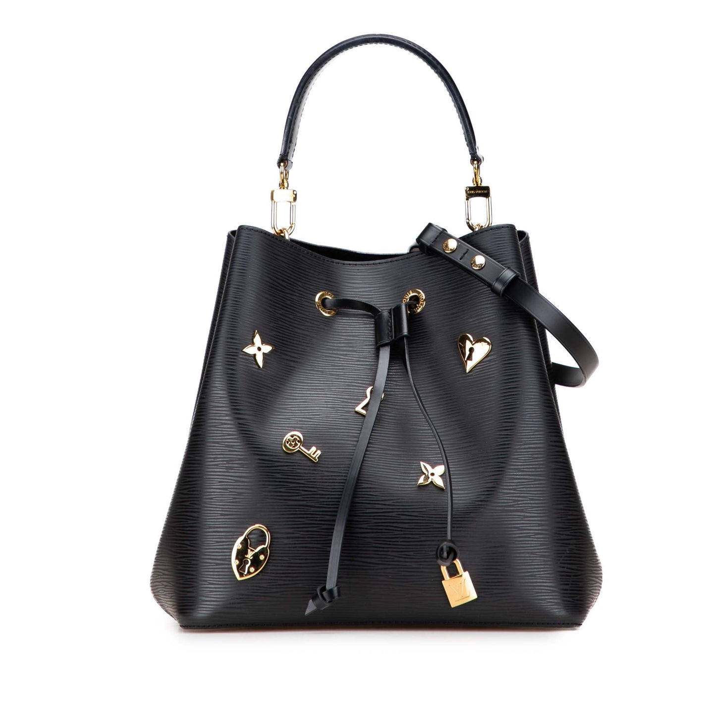 Black Louis Vuitton Epi Love Lock Neonoe Satchel