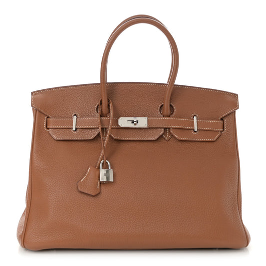 Hermes Taurillon Clemence Birkin 35 Gold