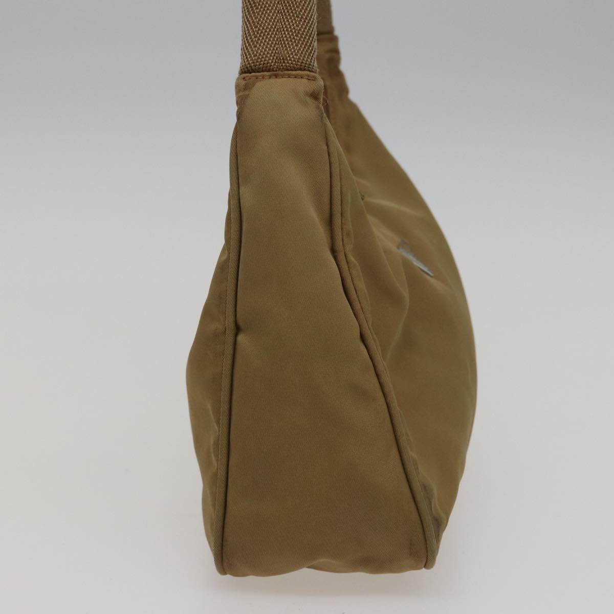 PRADA Hand Bag Nylon Beige Auth 77744