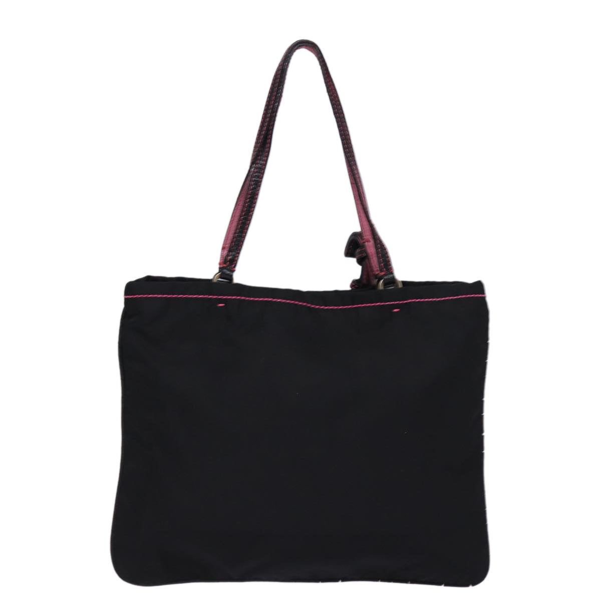 PRADA Hand Bag Nylon Black Auth 77758