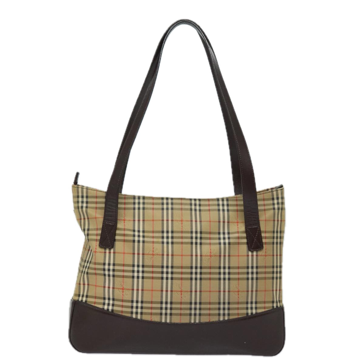 Luxury Burberry Nova Check Shoulder Bag Canvas Beige Auth 77833