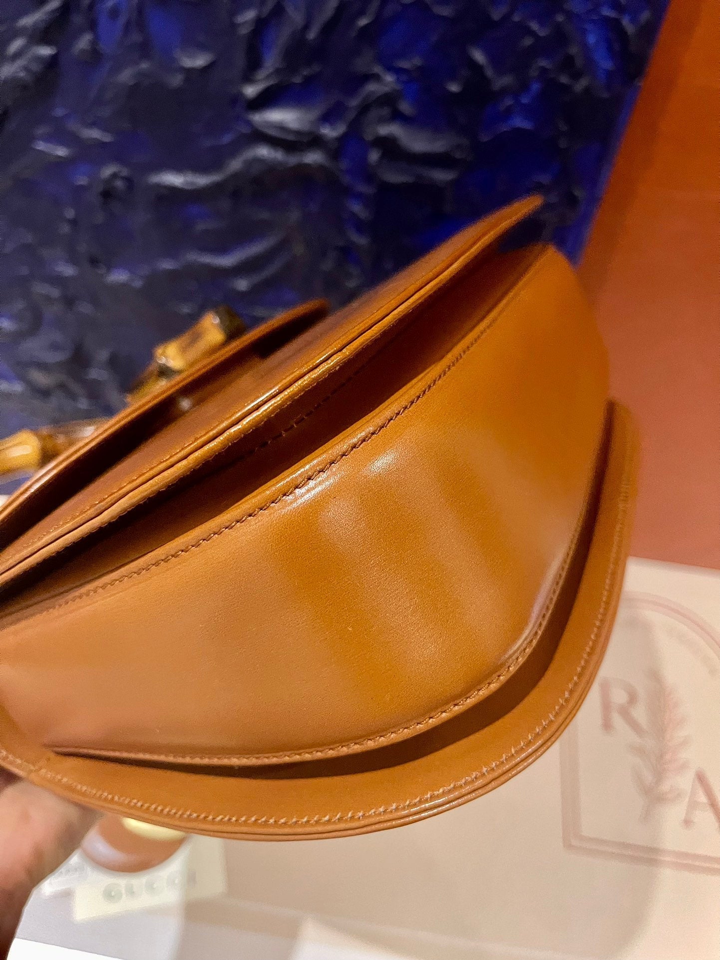 Gucci Bamboo 1947 Top Handle Bag Leather Medium Tan Brown