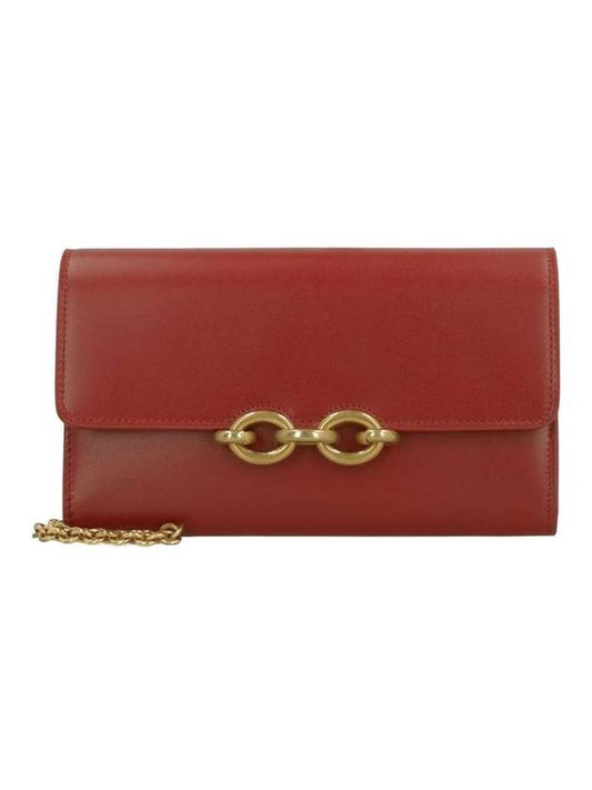 Luxury Saint Laurent Trending 2025 Le Maillon Chain Long Wallet Red