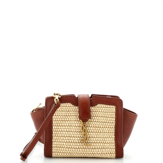 Luxury Saint Laurent Trending 2025 Monogram Cabas Downtown Raffia and Leather Toy