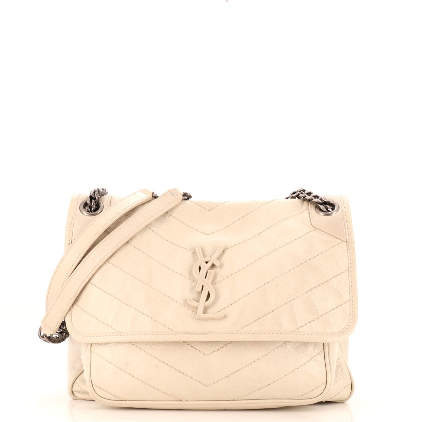 Luxury Saint Laurent Trending 2025 Niki Chain Flap Bag Matelasse Chevron Leather Medium