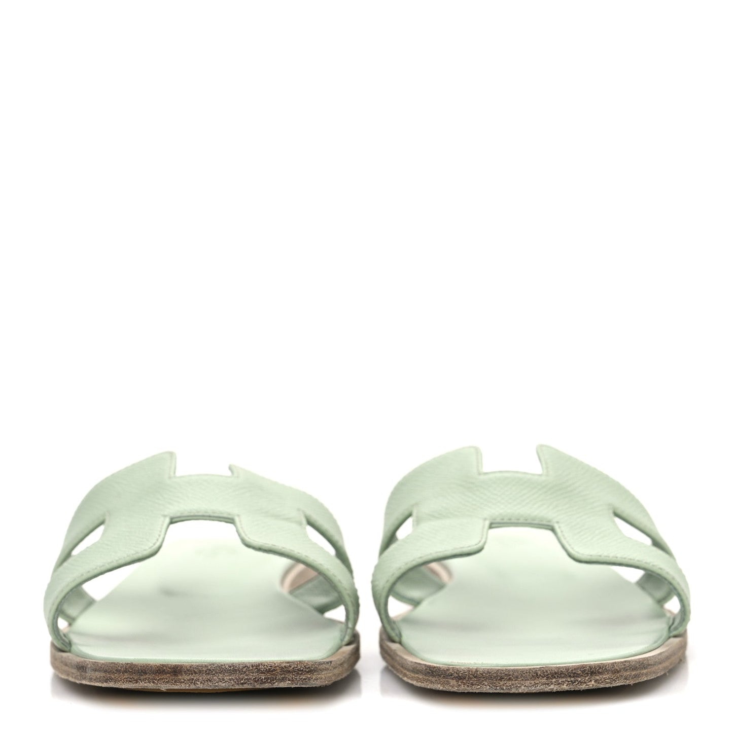Hermes Epsom Oran Sandals 39 Vert Fizz