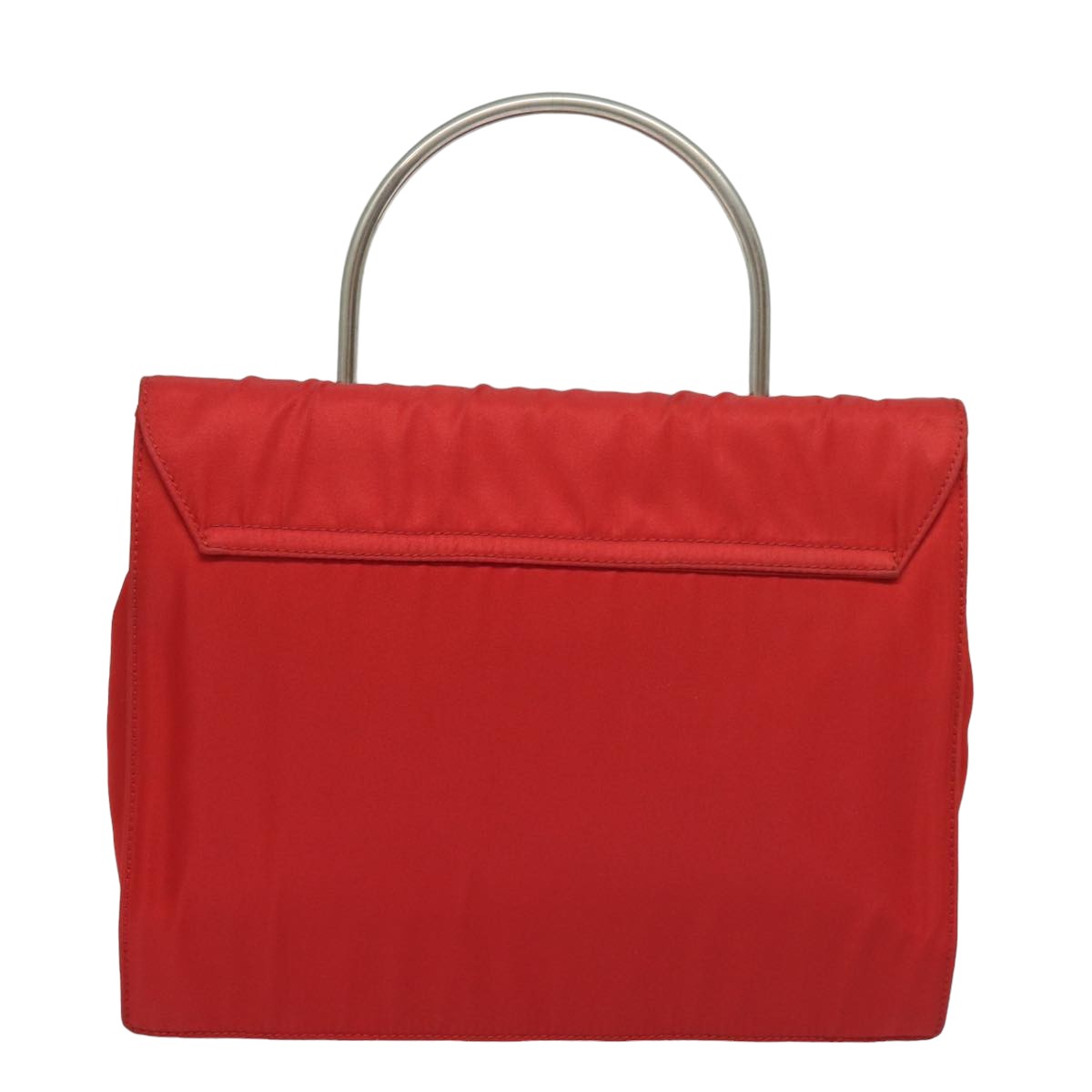 PRADA Hand Bag Nylon Red Auth 78079