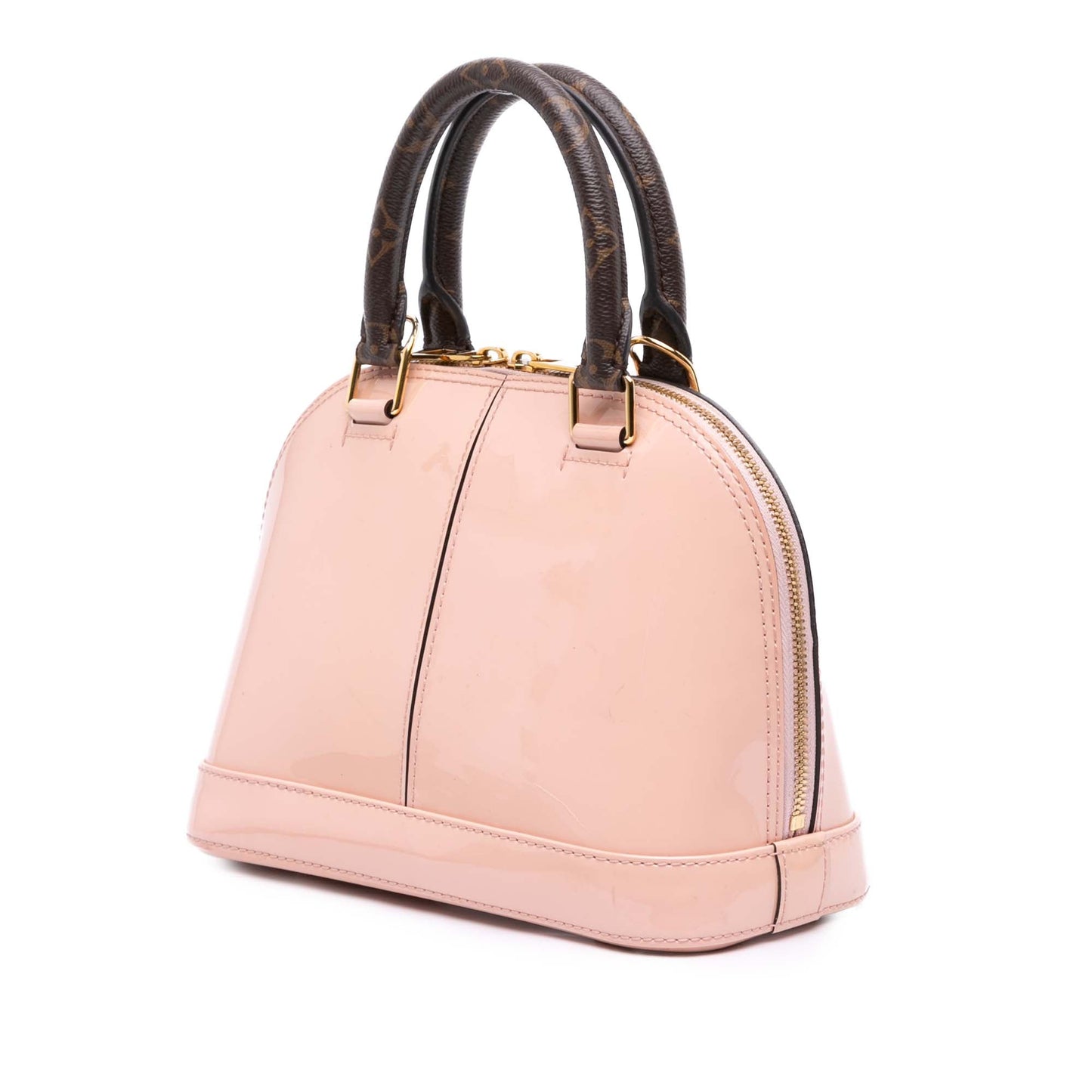 Pink Louis Vuitton Vernis Miroir Alma BB Satchel