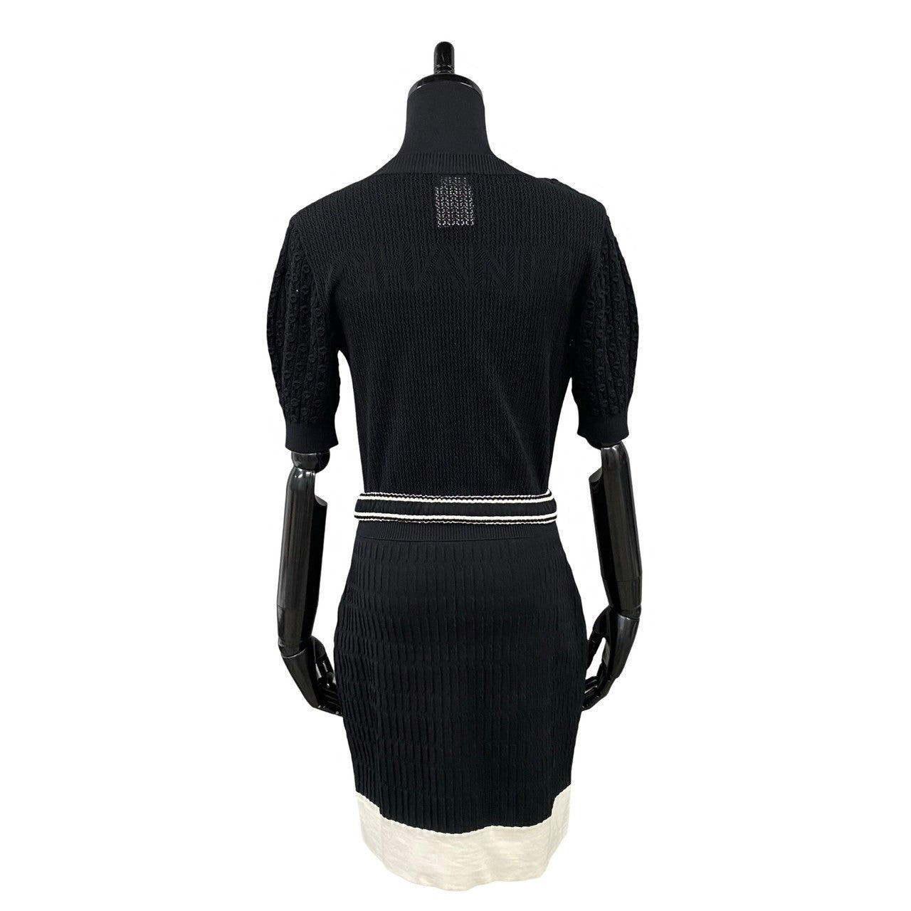 CHANEL one piece Cotton, Polyamide black COCO Mark belt Women 36