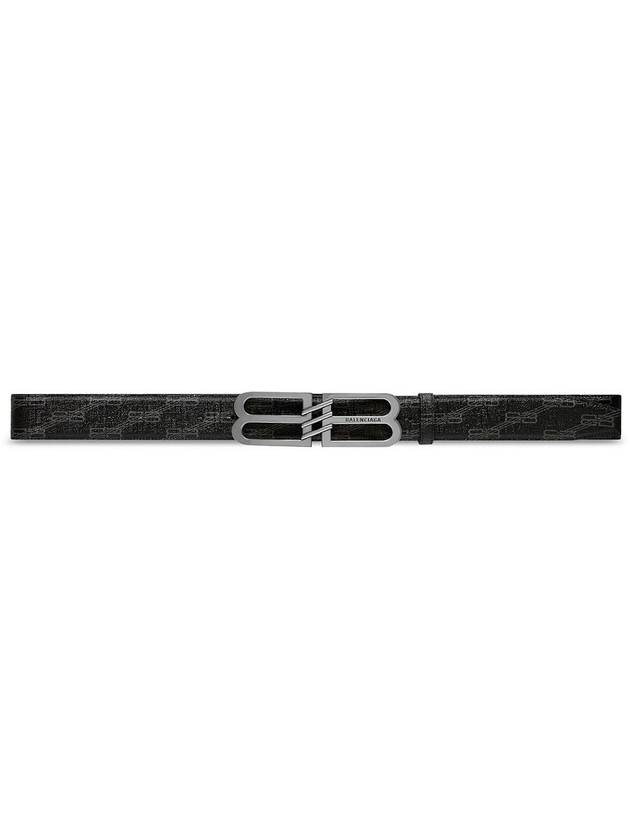 Luxury Balenciaga Trending 2026 BB Signature Monogram Canvas Leather Belt Black