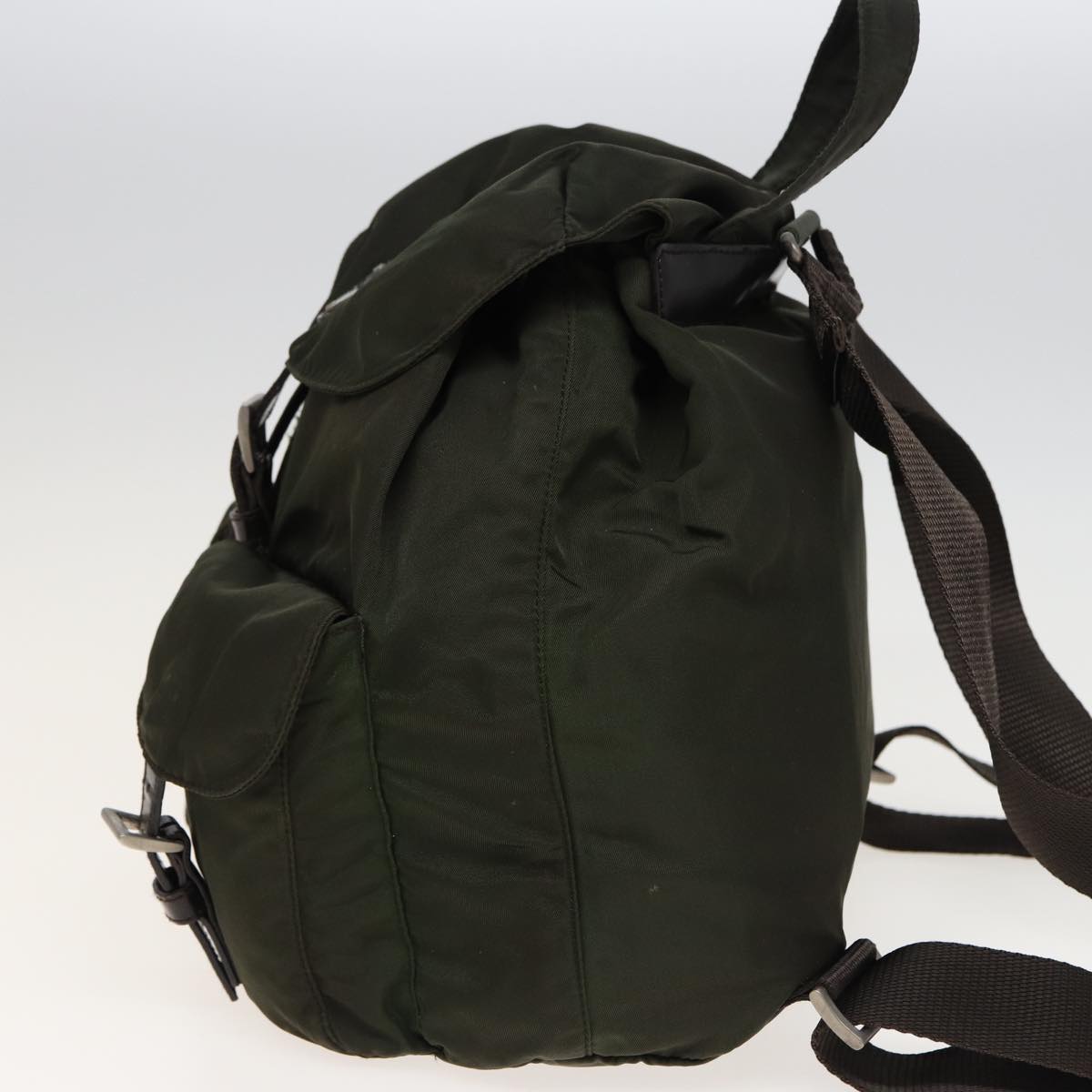 PRADA Shoulder Bag Nylon Khaki Auth 78257