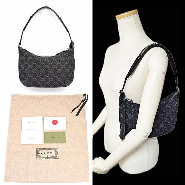 Gucci Horsebit GG Denim Shoulder Bag