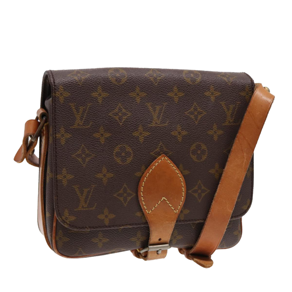 LOUIS VUITTON Monogram Cartouchiere MM Shoulder Bag   M51253 LV Auth 78689