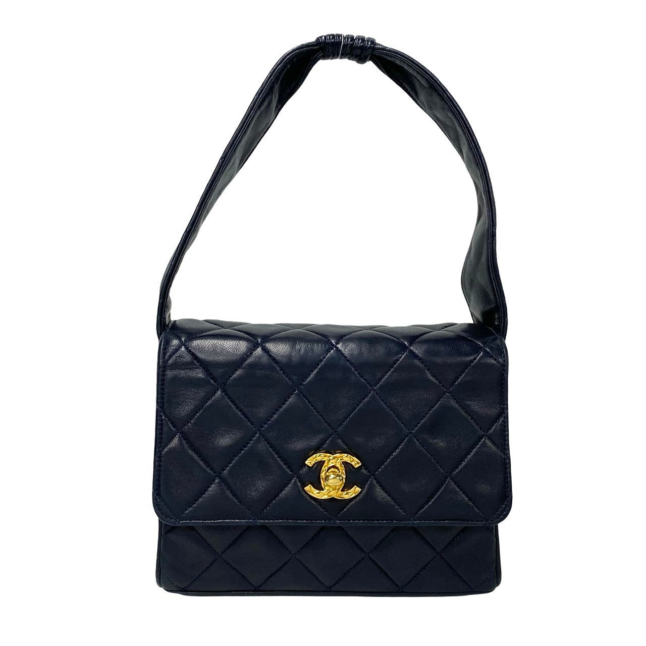 CHANEL Handbag lambskin Navy COCO Mark Matrasse Women