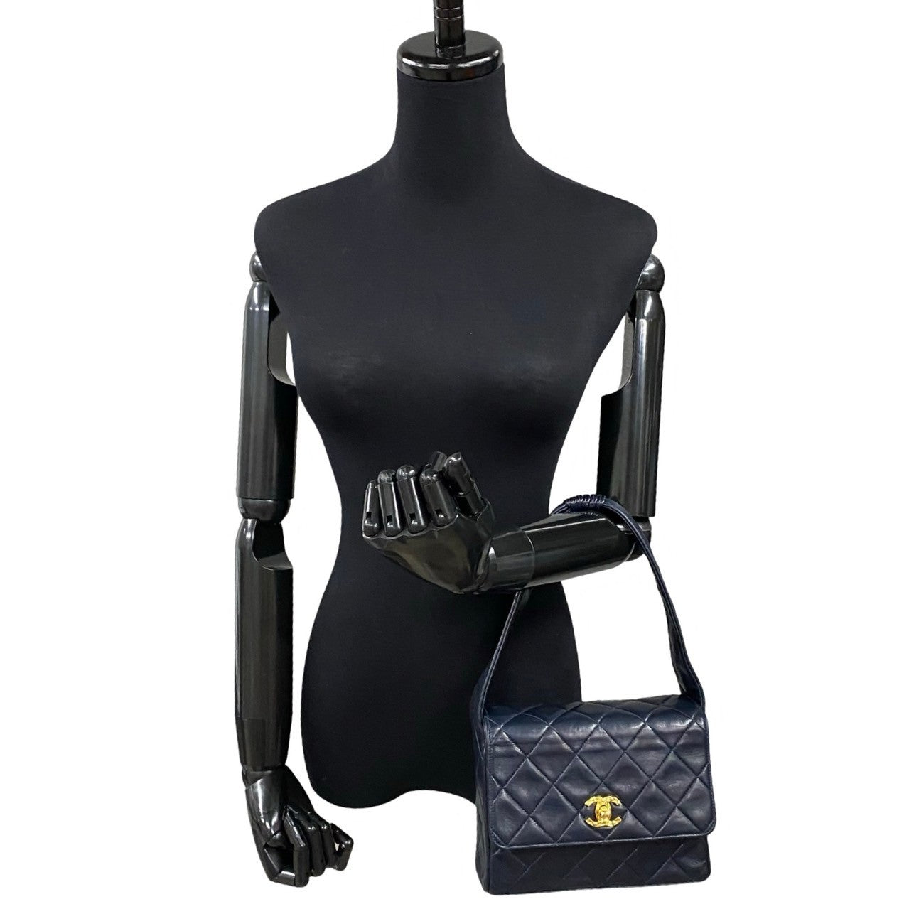 CHANEL Handbag lambskin Navy COCO Mark Matrasse Women
