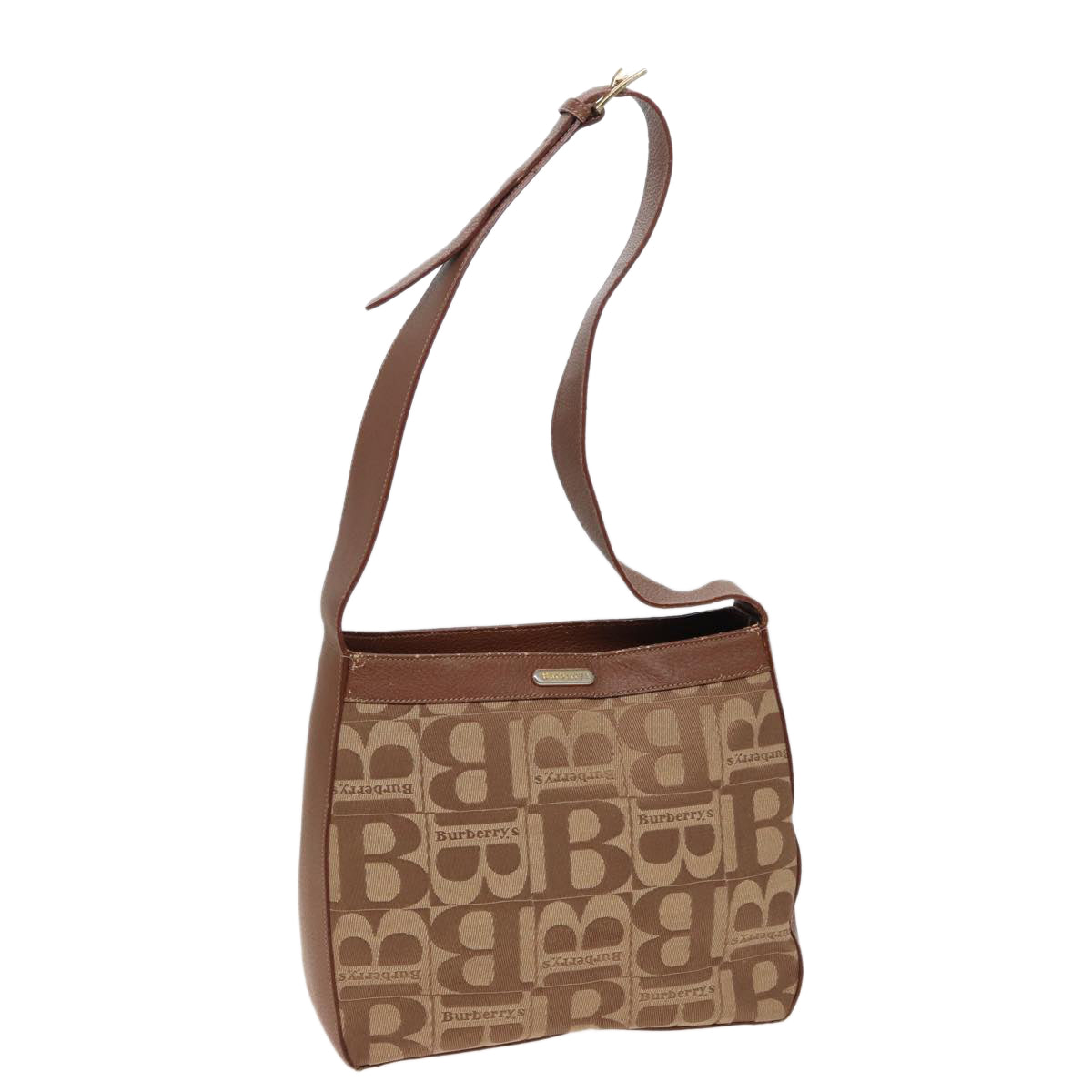 Luxury BurberrySs Shoulder Bag Canvas Brown Auth 78848