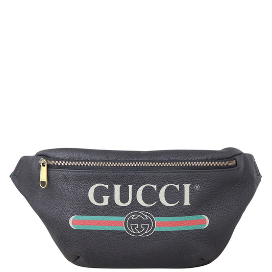 Gucci Retro Print Leather Belt Bag