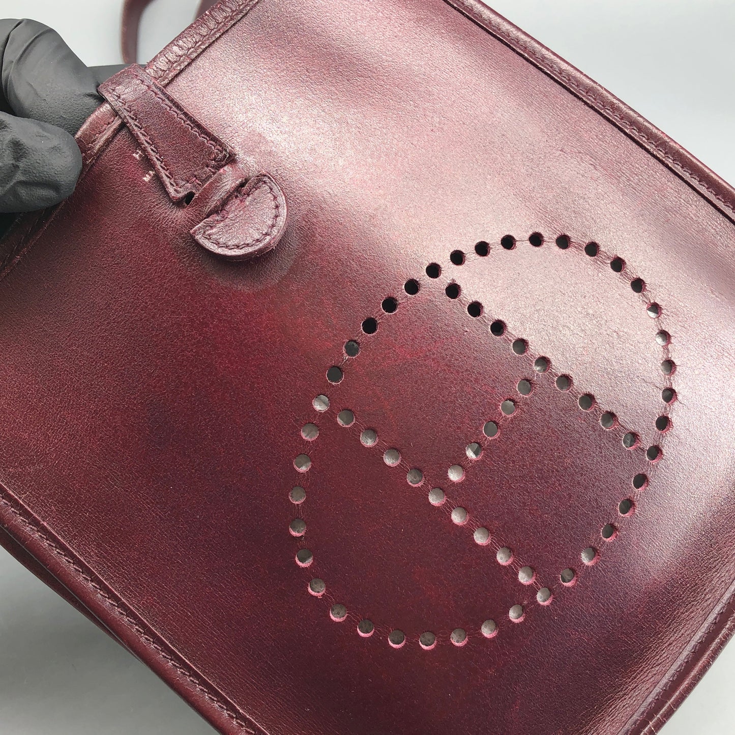 Hermes TPM Mini Evelyne I Bag Dark Red Box Calf Year 2002