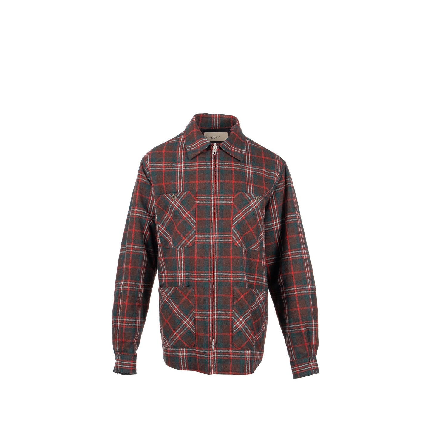 GUCCI Size 46 Men?s Checked Wool Jacket Multicolour