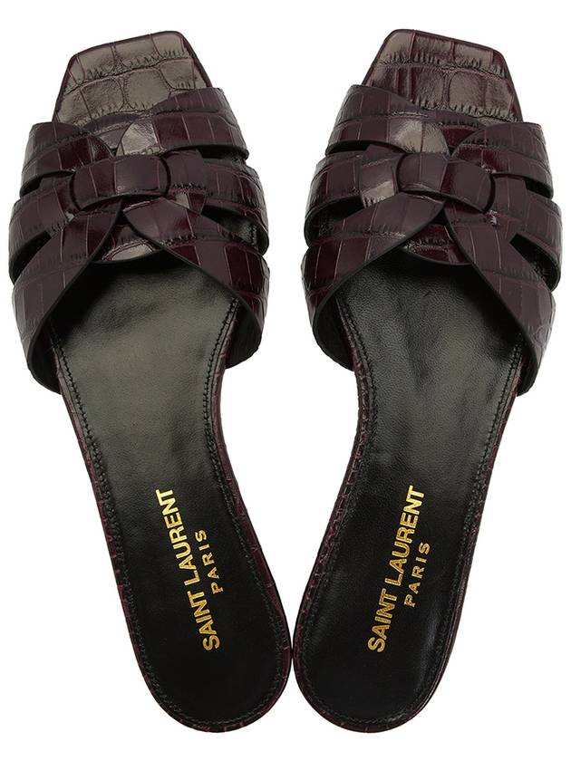 Luxury Saint Laurent Trending 2025 Women's Tribute Slippers Burgundy