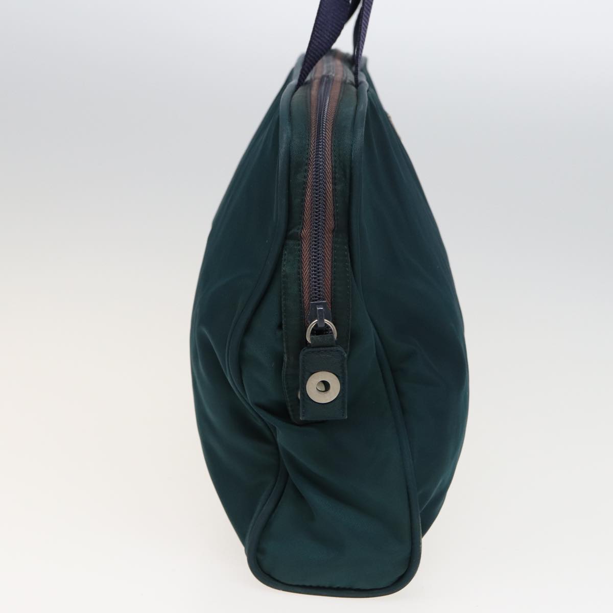 PRADA Hand Bag Nylon Green Auth 79152