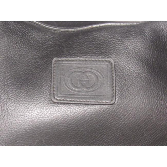 Gucci Xl Vintage Purses Black And Gg Leather Hobo Bag