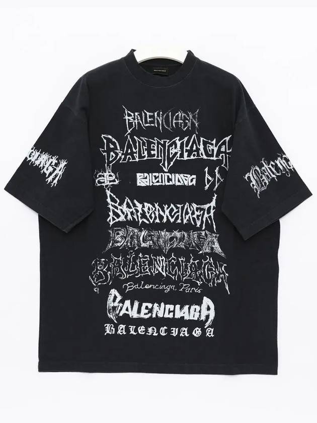 Luxury Balenciaga Trending 2026 DIY Metal Cotton Short Sleeve T-Shirt Black