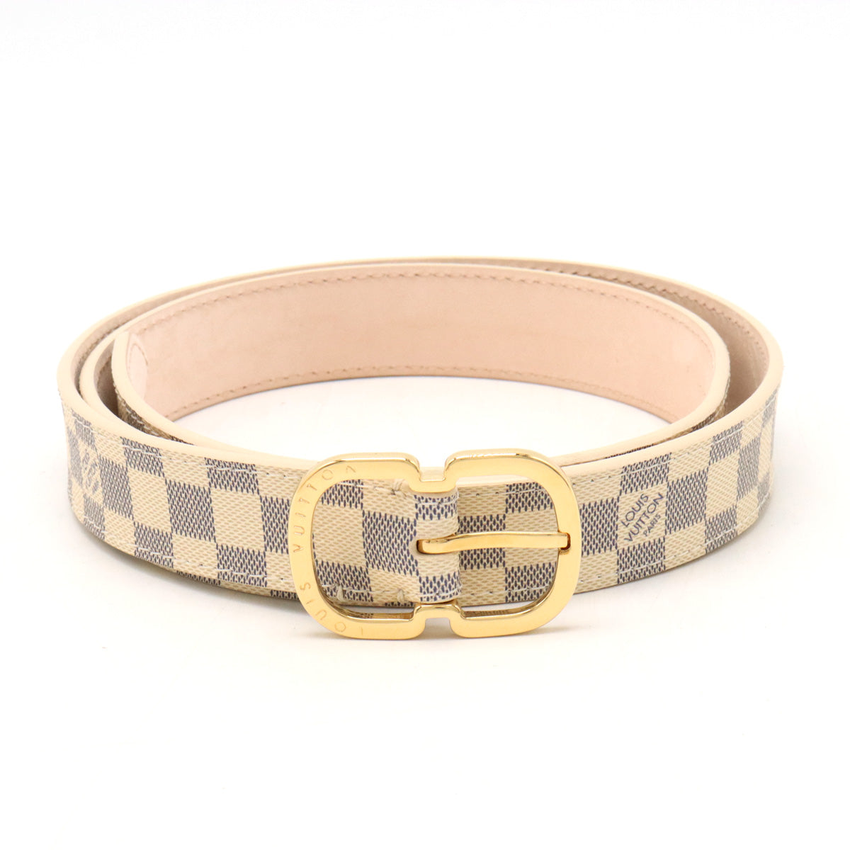 Louis Vuitton Louis Vuitton Damierazole Belt Mini 25MM #85 Gold  M9782V