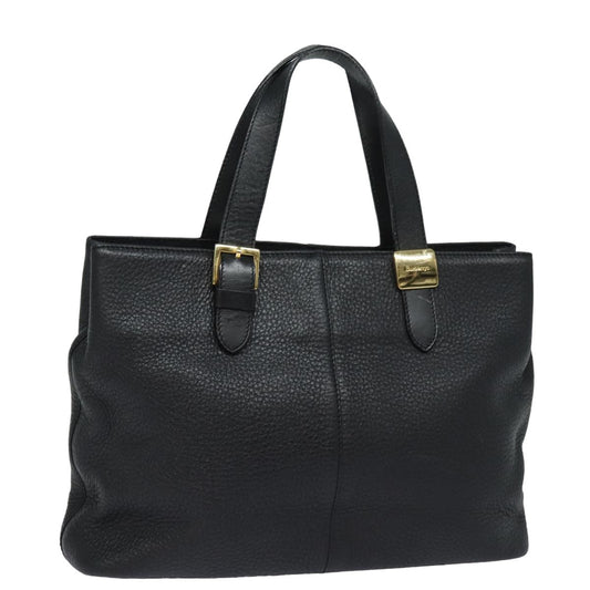 Luxury BurberrySs Hand Bag Leather Black Auth 79491