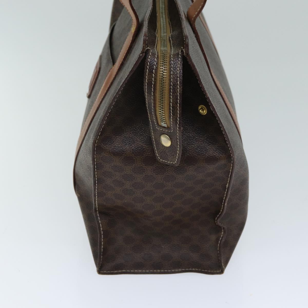 Luxury CELINE Macadam Canvas Shoulder Bag PVC Leather Brown  79543