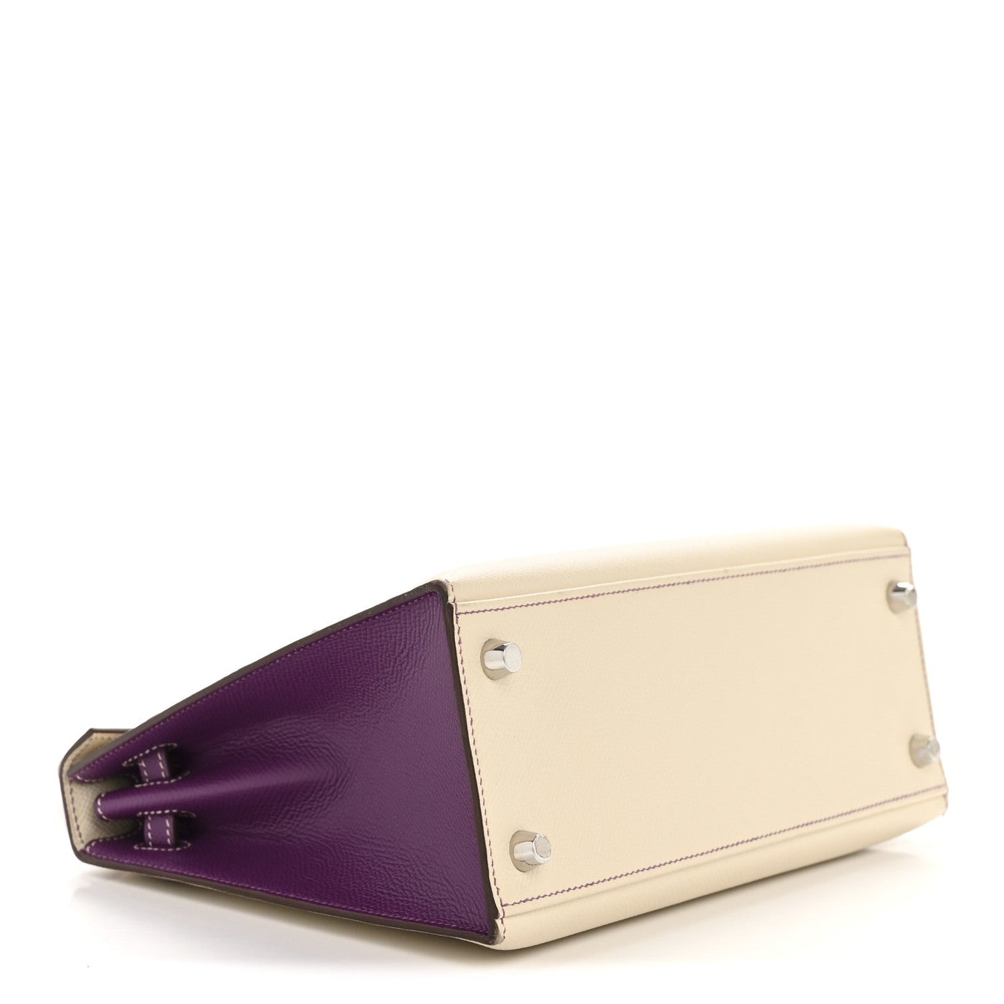Hermes Epsom Bi-Color Horseshoe Kelly Sellier 25 Craie Anemone
