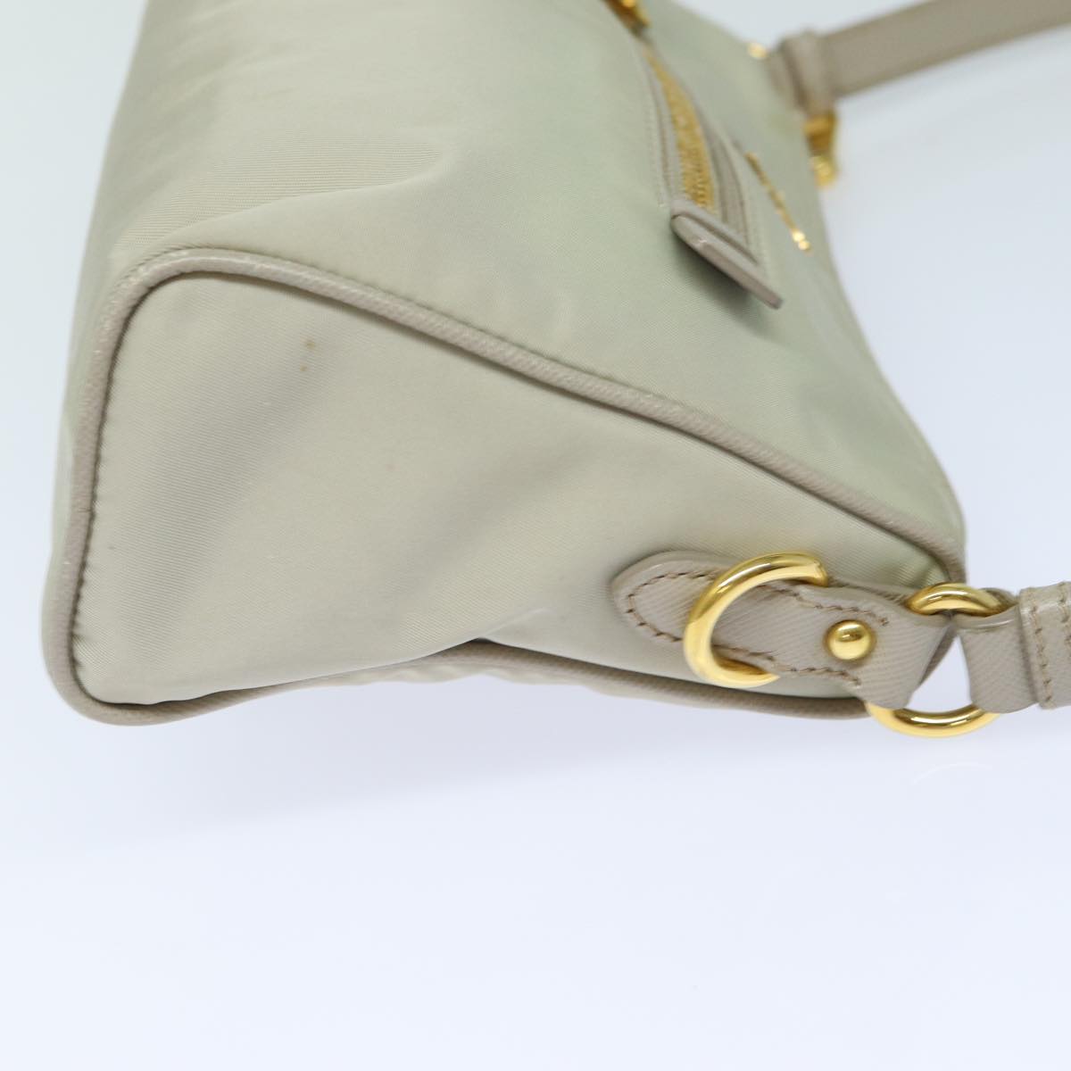 PRADA Shoulder Bag Nylon Gray Auth 79819