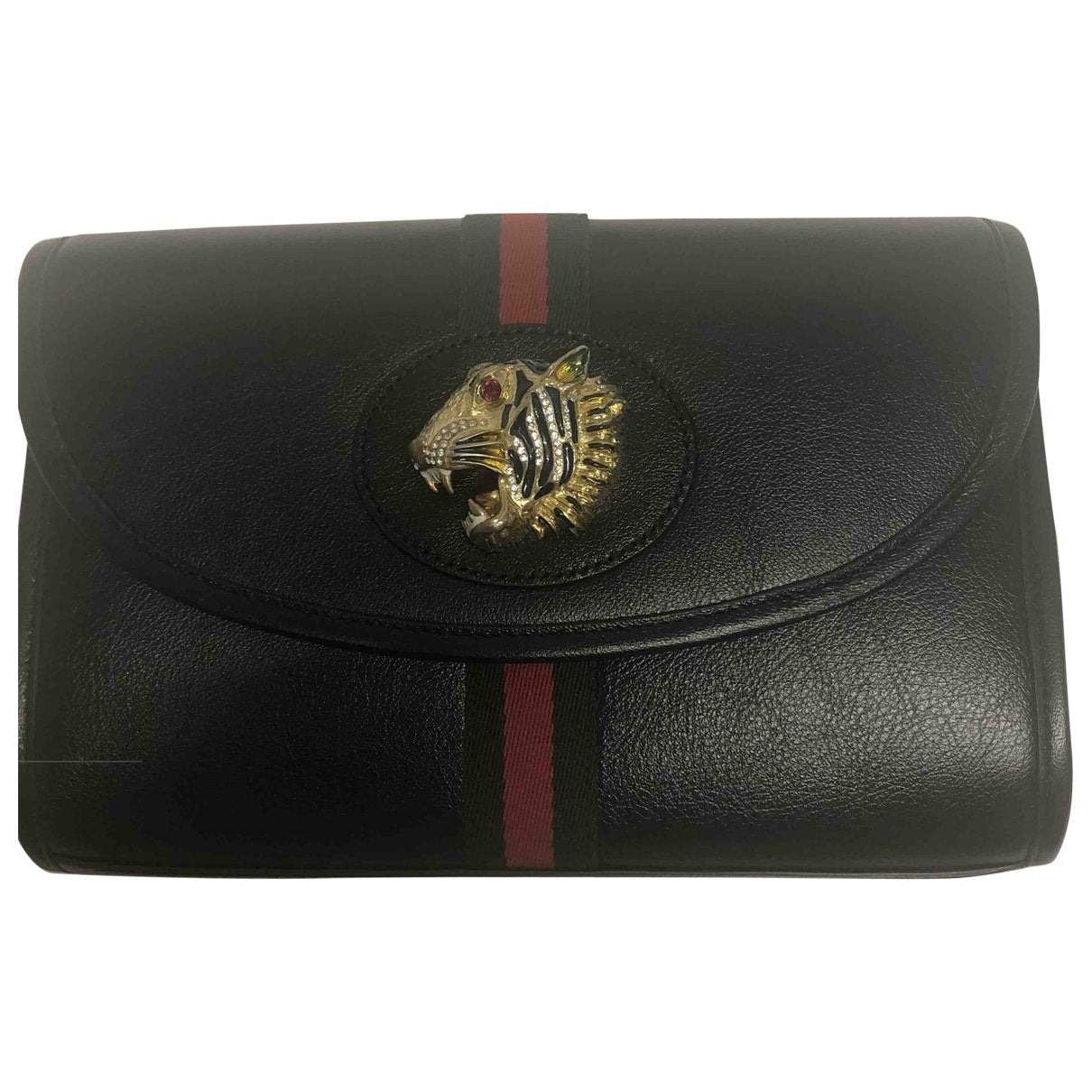 Gucci rajah black leather handbag