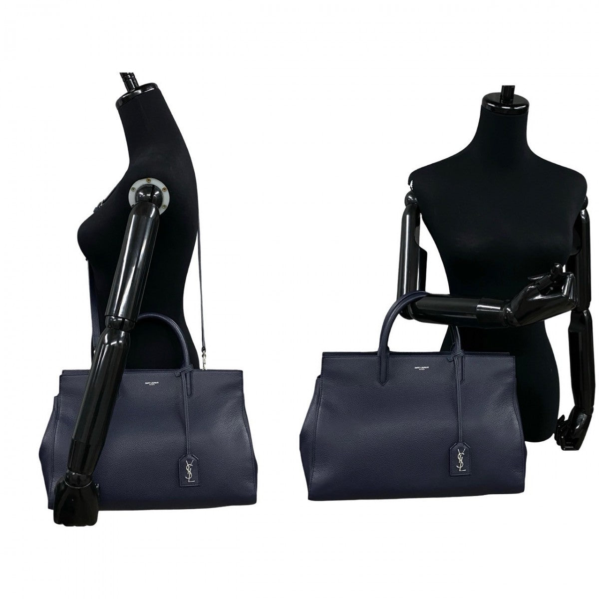 SAINT LAURENT PARIS Shoulder Bag leather Navy Cava Rive Gauche Women