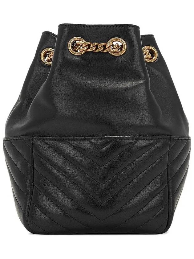 Luxury Saint Laurent Trending 2025 Gold Drawstring Chain Bucket Shoulder Bag Black