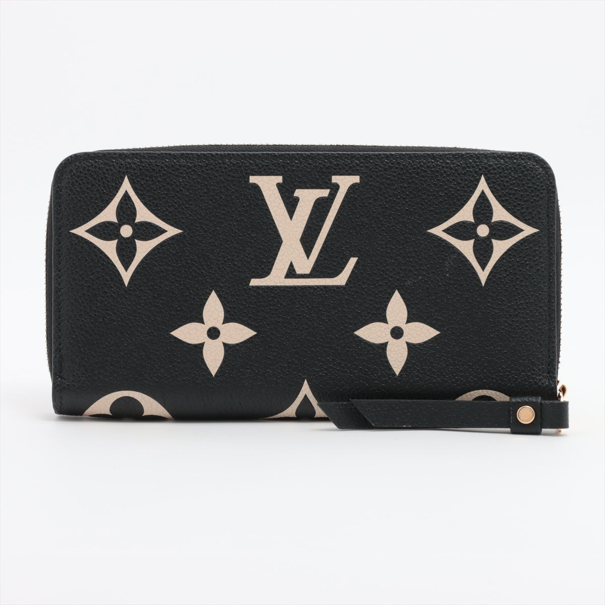 Louis Vuitton Bi-Color Monogram Amplant  Wallet M80481 NoirCreme Round Zip Wallet