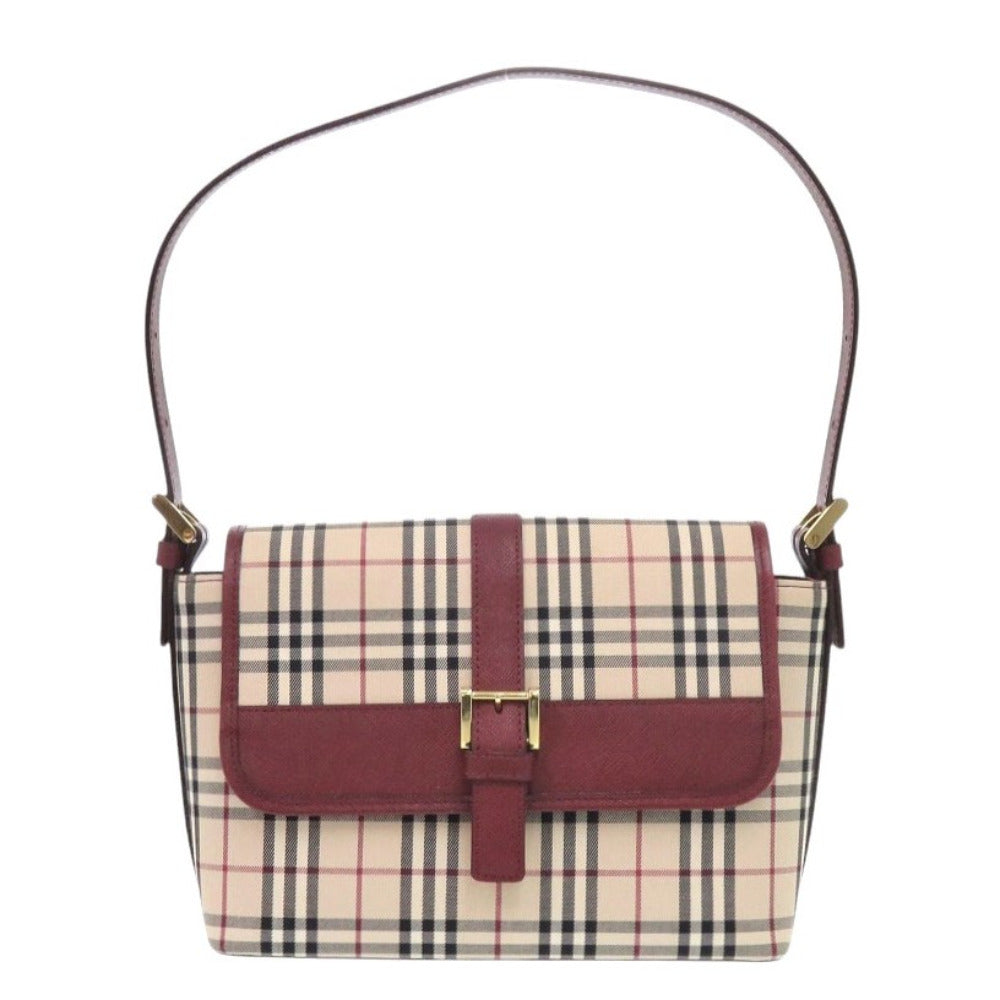 BURBERRY Handbag Canvas, Leather beige One Shoulder Bag Nova Check Women