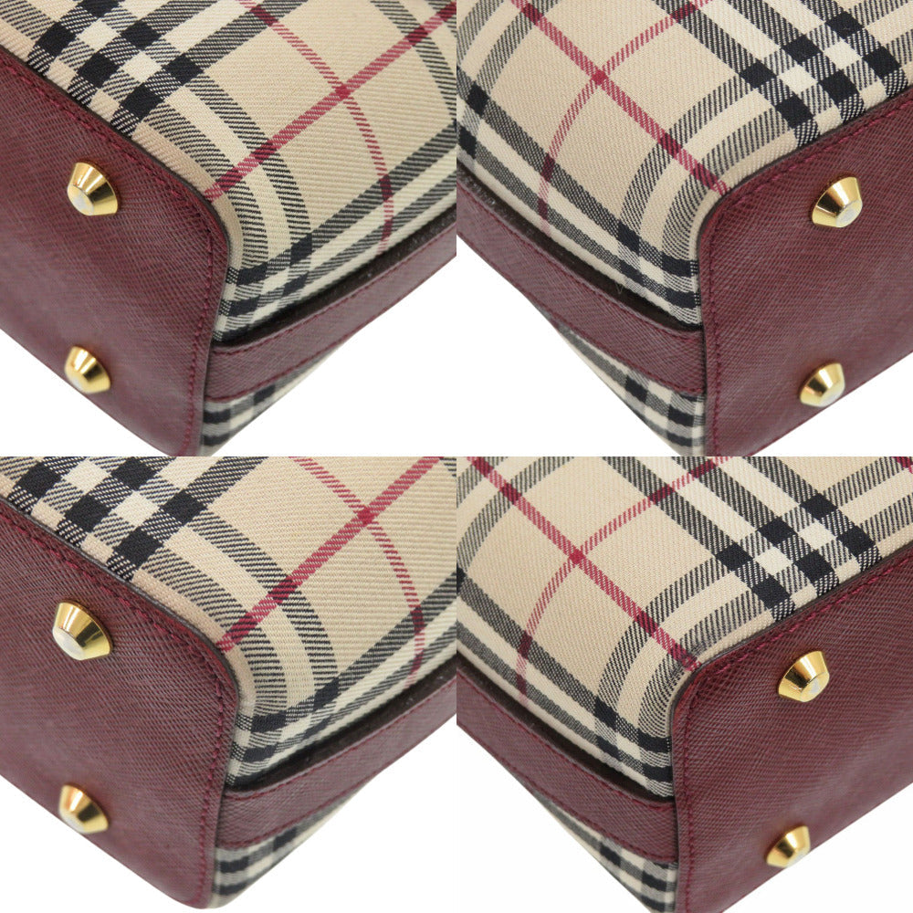 BURBERRY Handbag Canvas, Leather beige One Shoulder Bag Nova Check Women