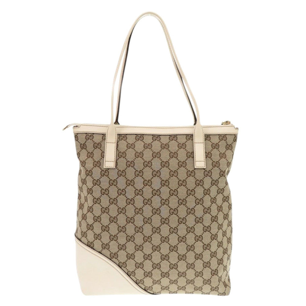 GUCCI Tote Bag GG canvas, leather beige
