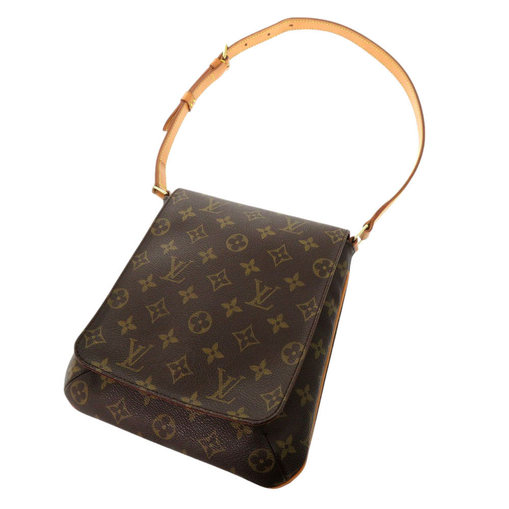 LOUIS VUITTON Shoulder Bag M51258 Monogram PVC coated canvas, leather Brown strap Monogram Musette Salsa Short Women