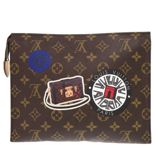 LOUIS VUITTON Clutch bag M41438 Monogram canvas Brown World Tour Monogram posh toilette unisex(Unisex) Used