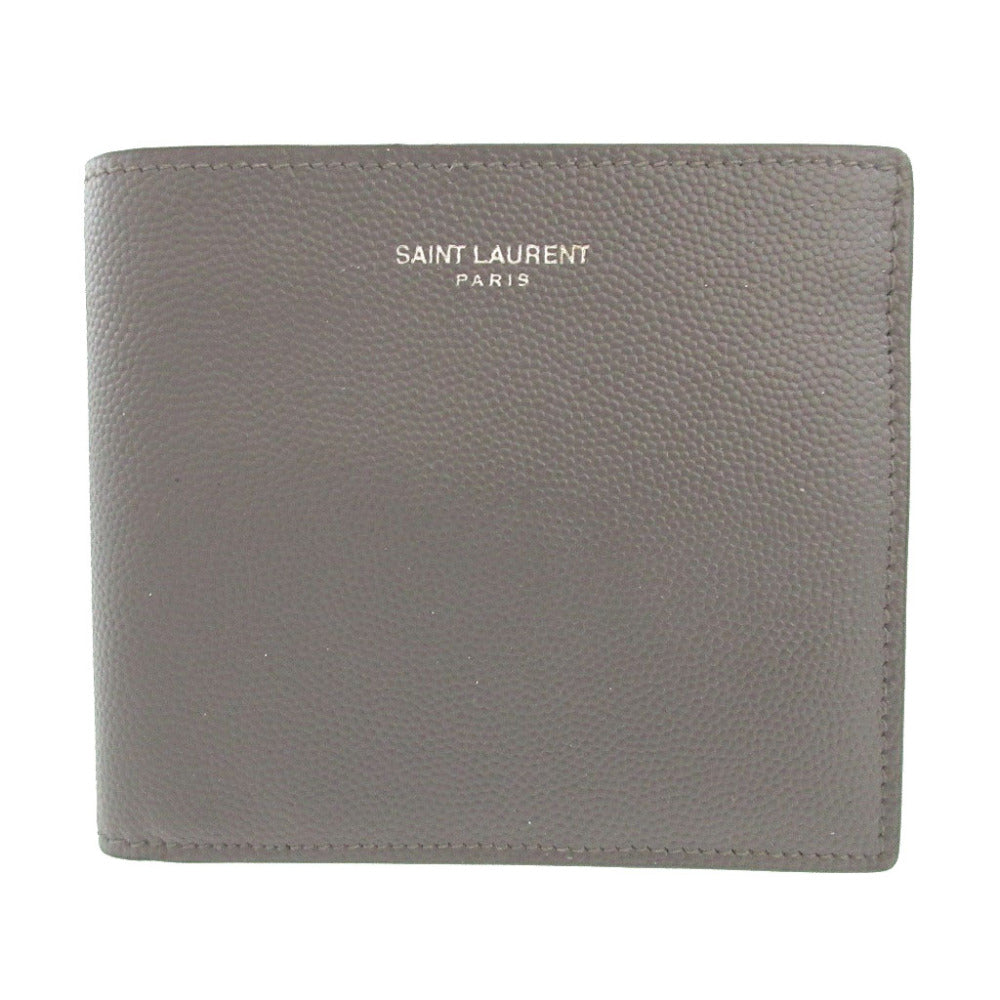 SAINT LAURENT PARIS Bifold Wallet 396303 leather gray unisex(Unisex)