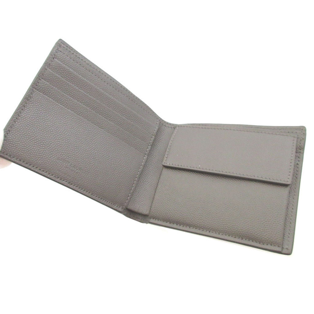 SAINT LAURENT PARIS Bifold Wallet 396303 leather gray unisex(Unisex)