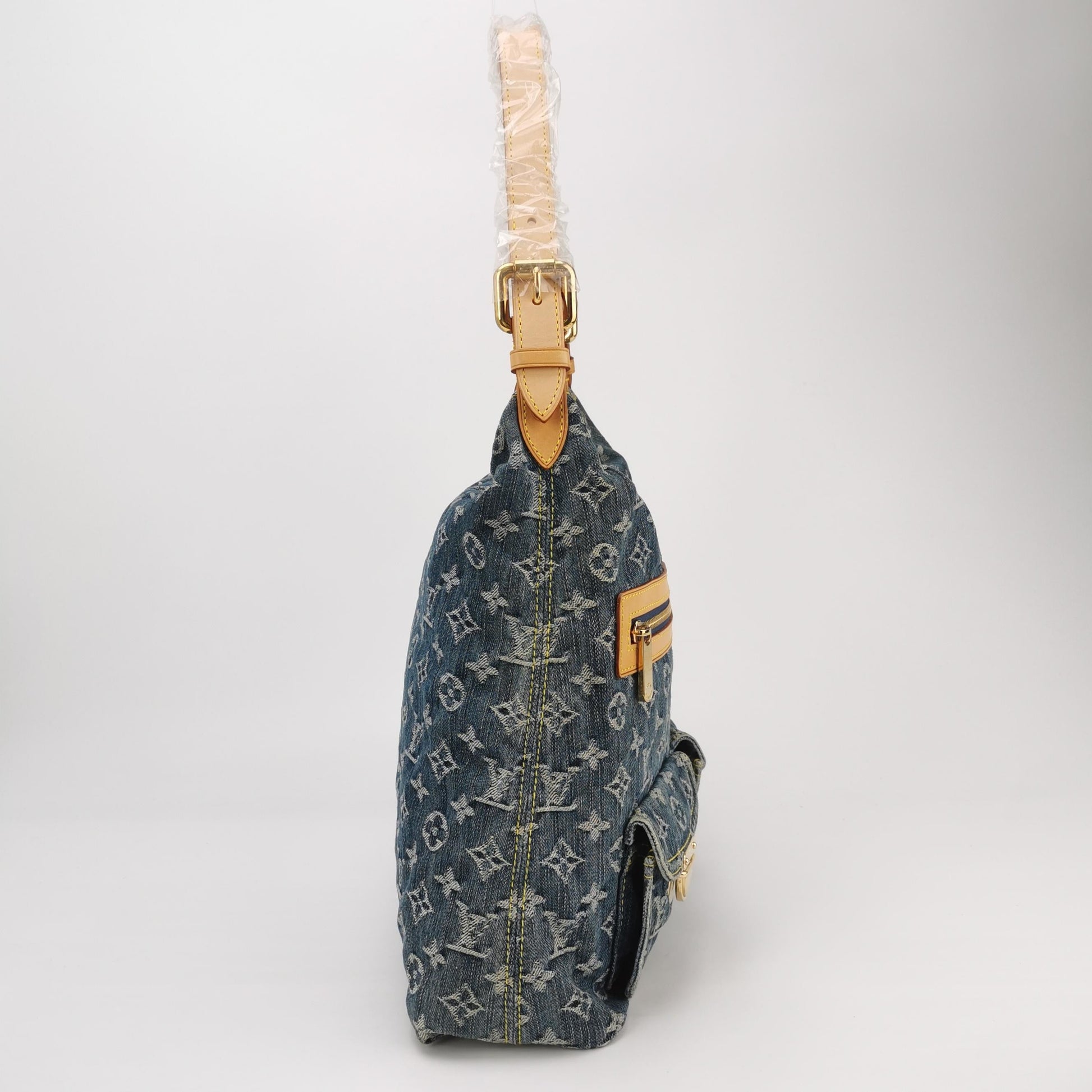 Louis Vuitton Monogram Blue Denim Baggy GM Large Shoulder Bag