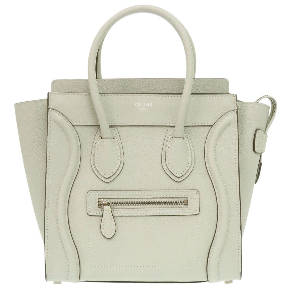 CELINE Handbag leather Light green Luggage micro shopper Women