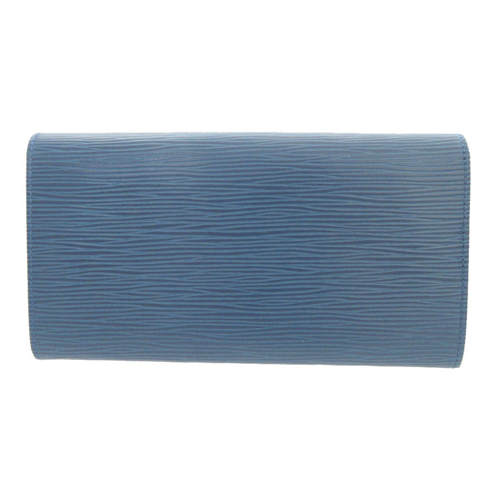LOUIS VUITTON Long Wallet Purse M63575 Epi Leather blue Two fold Epi Porto Mon Credit unisex(Unisex)
