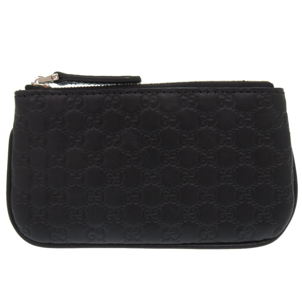 GUCCI Coin case 544476 leather black Micro Guccissima with key ring unisex(Unisex)