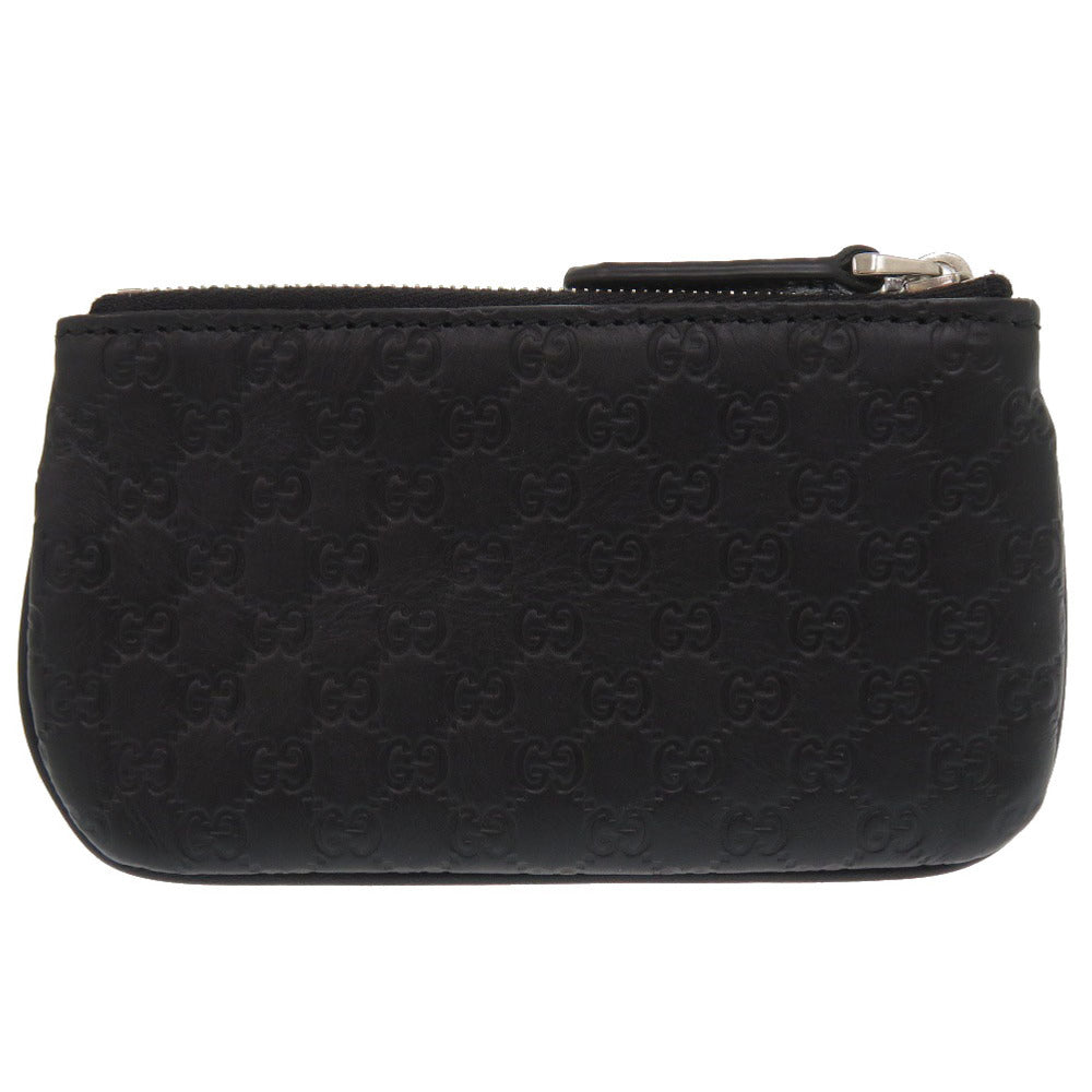 GUCCI Coin case 544476 leather black Micro Guccissima with key ring unisex(Unisex)